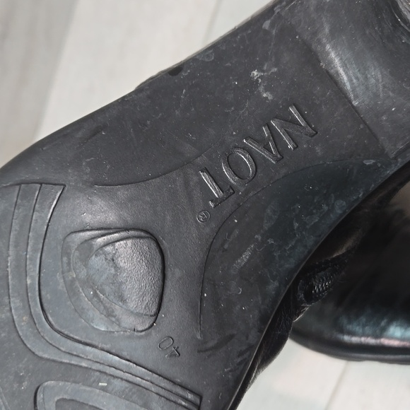 Naot Women Advance Glossy Ankle Leather Heels Boots shoes sz 40/9 - Picture 13 of 15